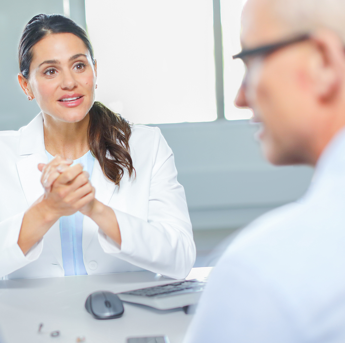 Hearing professional and patient talking